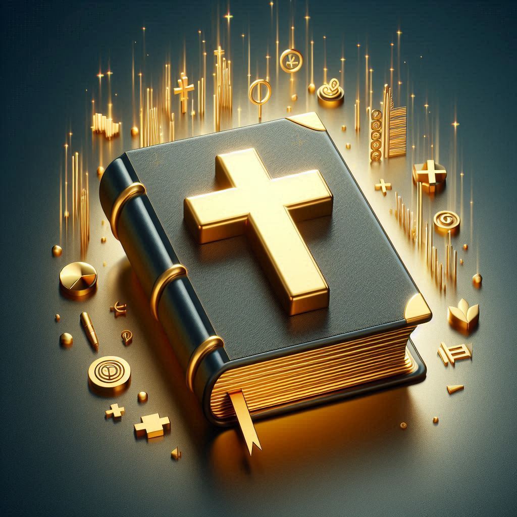 black bible golden cross